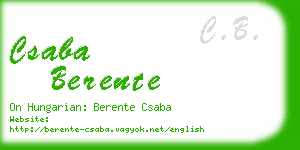 csaba berente business card